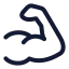Bodypartmuscle icon with stroke standard style