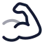 Bodypartmuscle icon with twotone rounded style
