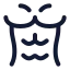 Bodypartsixpack icon with stroke rounded style