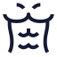 Bodypartsixpack icon with stroke sharp style