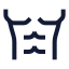 Bodypartsixpack icon with stroke sharp style
