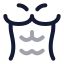 Bodypartsixpack icon with twotone rounded style