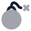 Bomb icon with bulk rounded style
