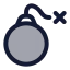 Bomb icon with duotone rounded style