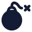 Bomb icon with solid rounded style
