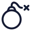 Bomb icon with stroke rounded style