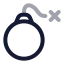 Bomb icon with twotone rounded style