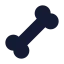 Bone icon with solid sharp style