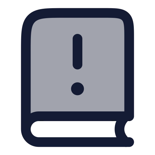 Book Alert Icon in Duotone Rounded style