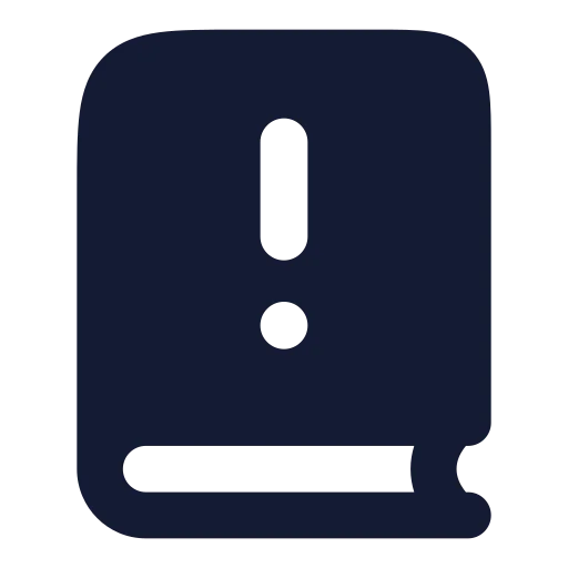 Book Alert Icon in Solid Rounded style