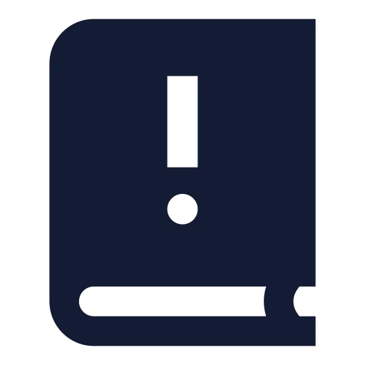 Book Alert Icon in Solid Sharp style