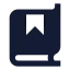 Bookbookmark icon with solid sharp style