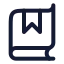 Bookbookmark icon with stroke rounded style