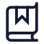 Bookbookmark icon with stroke sharp style