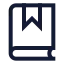 Bookbookmark icon with stroke sharp style