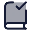 Bookcheck icon with duotone rounded style