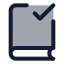 Bookcheck icon with duotone standard style