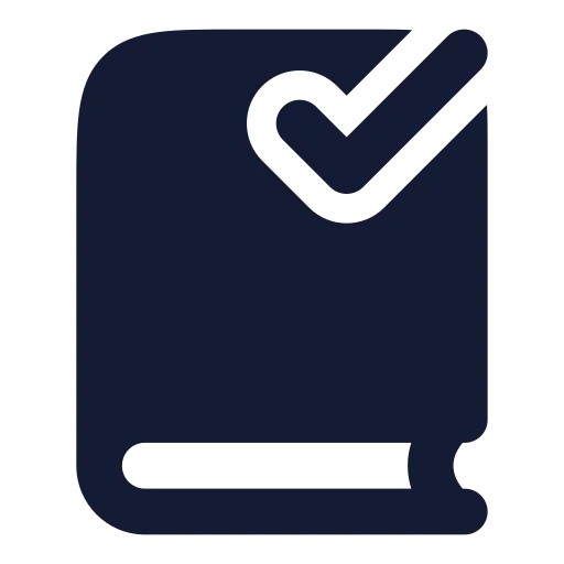 Book Check Icon in Solid Rounded style