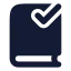 Bookcheck icon with solid rounded style