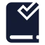 Bookcheck icon with solid sharp style
