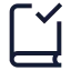 Bookcheck icon with stroke sharp style