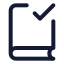 Bookcheck icon with stroke standard style