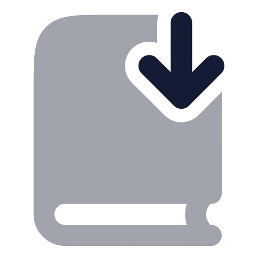 Book Down Icon in Bulk Rounded style