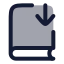 Bookdown icon with duotone rounded style