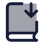 Bookdown icon with duotone standard style