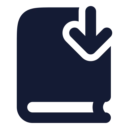 Book Down Icon in Solid Rounded style