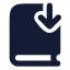 Bookdown icon with solid rounded style