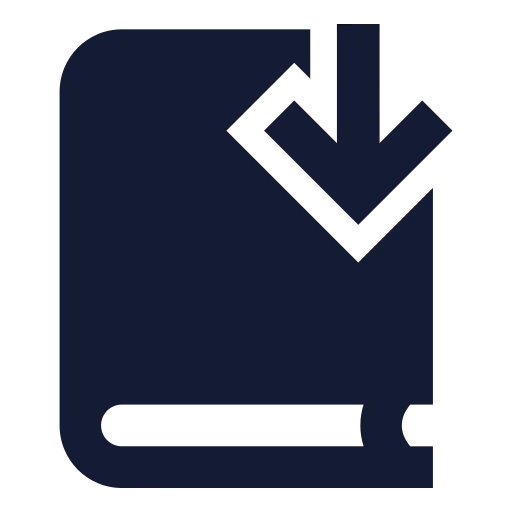 Book Down Icon in Solid Sharp style