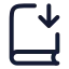 Bookdown icon with stroke rounded style