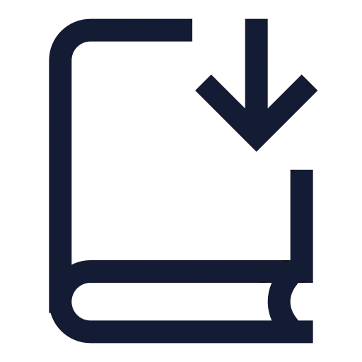Book Down Icon in Stroke Sharp style