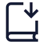 Bookdown icon with stroke sharp style