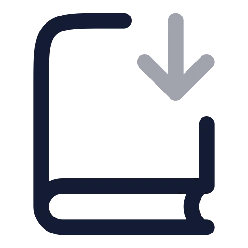 Book Down Icon in Twotone Rounded style