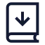 Bookdownload icon with stroke sharp style
