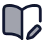 Bookedit icon with duotone rounded style