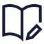 Bookedit icon with stroke sharp style