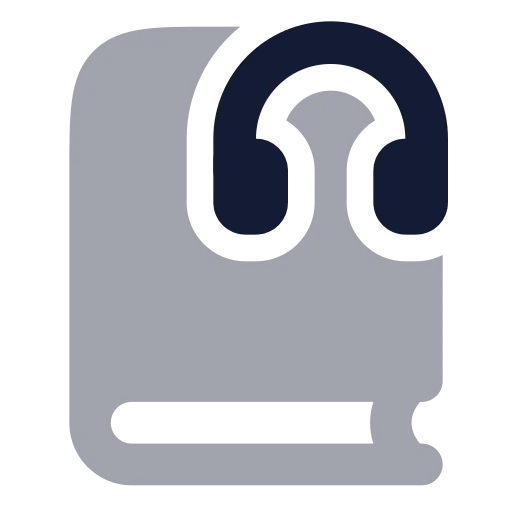 Book Headphones Icon in Bulk Rounded style