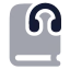 Bookheadphones icon with bulk rounded style