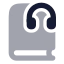 Bookheadphones icon with bulk rounded style