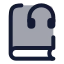Bookheadphones icon with duotone rounded style