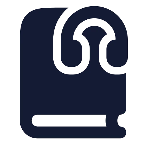 Book Headphones Icon in Solid Rounded style