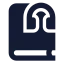 Bookheadphones icon with solid sharp style