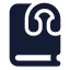 Bookheadphones icon with solid standard style