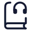 Bookheadphones icon with stroke rounded style