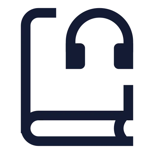 Book Headphones Icon in Stroke Sharp style