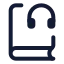 Bookheadphones icon with stroke standard style