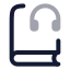 Bookheadphones icon with twotone rounded style